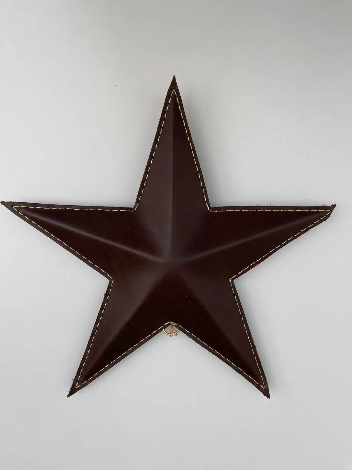 Stor skindstjerne, 27 cm, syet med guldtråd